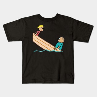 Funny Fat Guy In Boat Kids T-Shirt